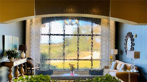 Water feature wall in modern living room